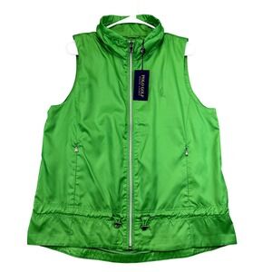 Polo Golf Ralph Lauren Vest Womens Large‎ Green Water Repellent Windbreaker